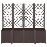 Vidaxl plantenbak met latwerk 160x40x140 cm polypropeen bruin