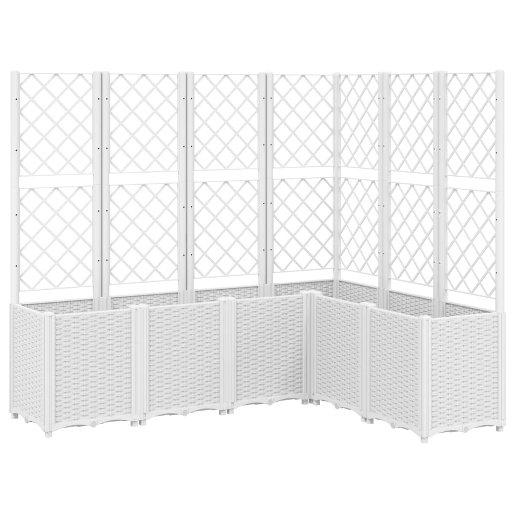 Plantador Vidaxl con latwerk 160x120x140 cm Polypropene White