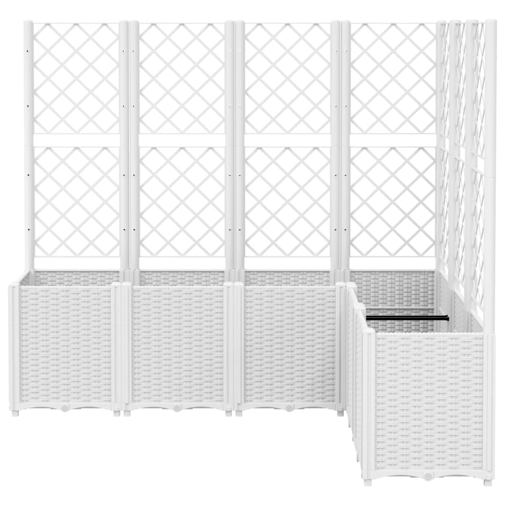 Plantador Vidaxl con latwerk 160x120x140 cm Polypropene White