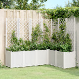 VidaXL Planter with Latwerk 160x120x140 cm Polypropene white