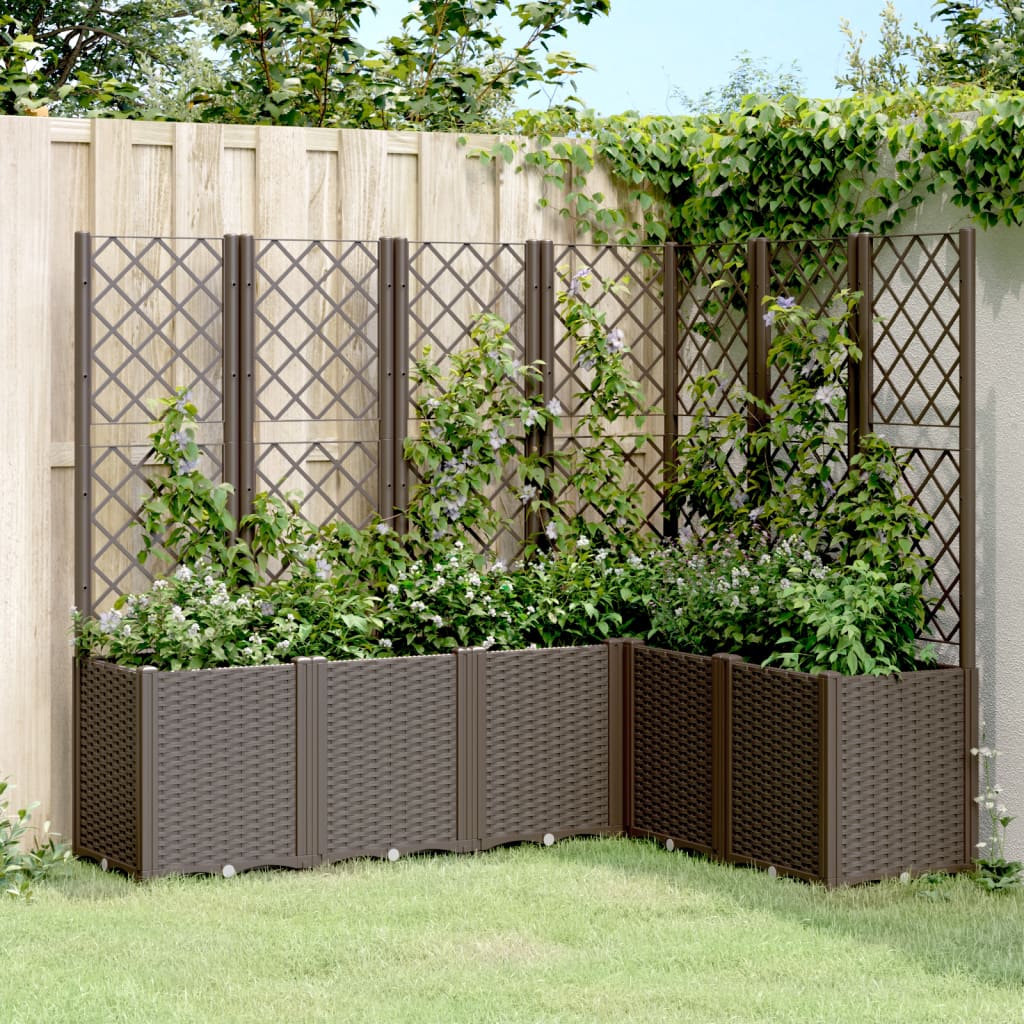 Vidaxl Planning box with slat work 160x120x140 cm Polypropene brown