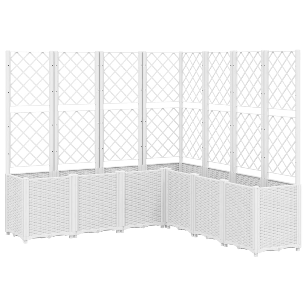 Vidaxx Pflanzgefäß mit Spalier 160x160x140 cm Polypropylen weiß
