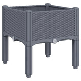 Boîte de planification Vidaxl avec des jambes 40x40x42 cm Gray en polypropène