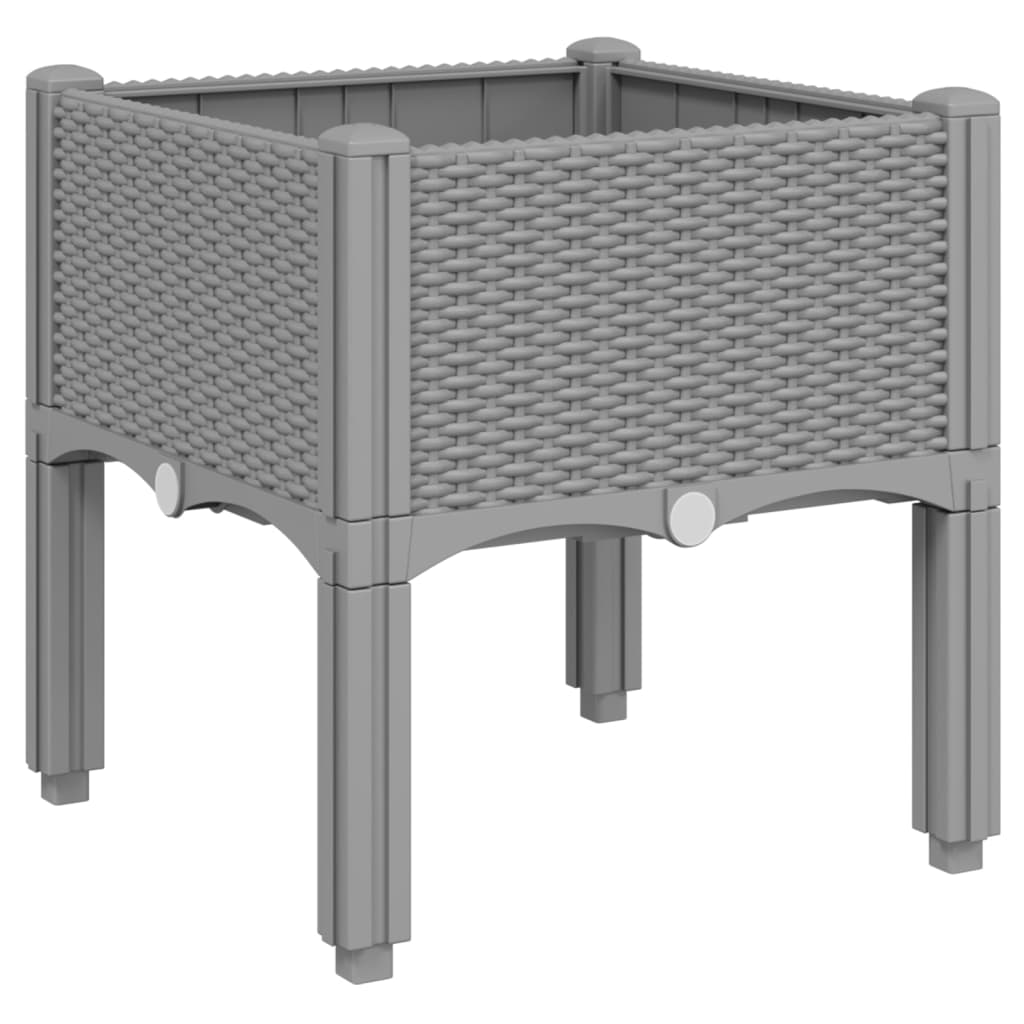 VidaXL Planter with legs 40x40x42 cm Polypropene light gray