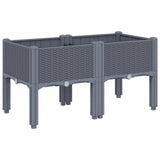 Caja de planificación Vidaxl con piernas 80x40x42 cm Polypropene Gray