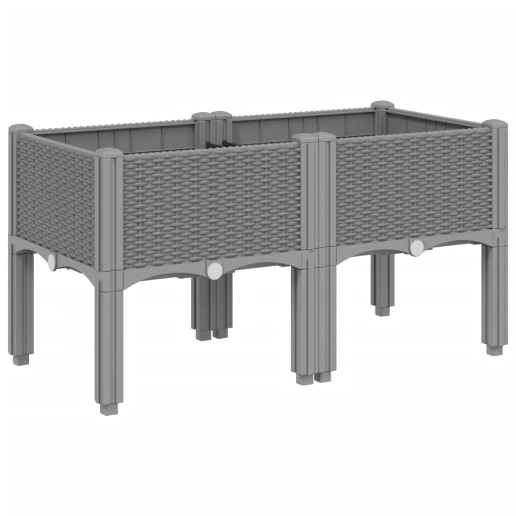 Vidaxx Pflanzgefäß mit Beinen 80x40x42 cm Polypropylen hellgrau
