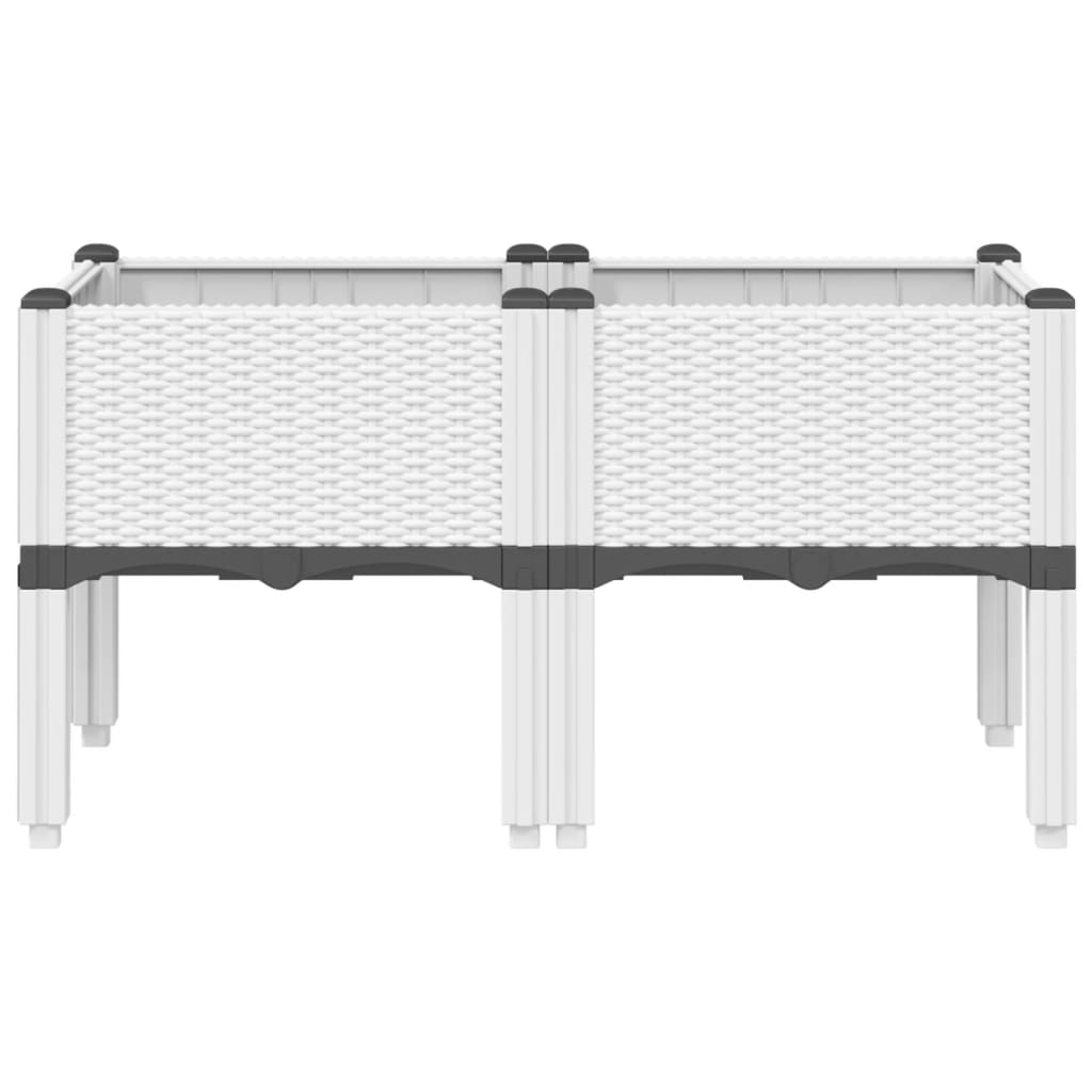 Scatola di pianificazione Vidaxl con gambe 80x40x42 cm Polypropene White