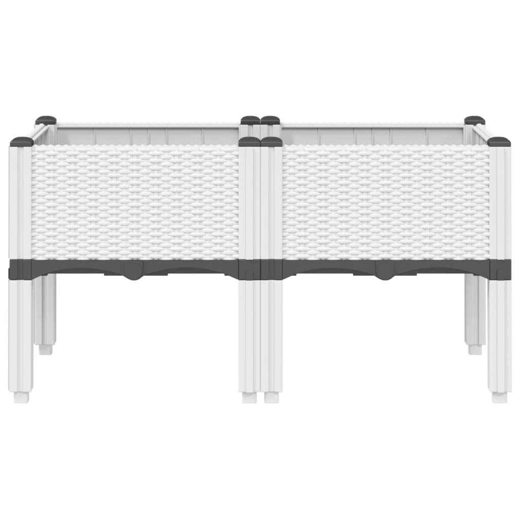 Vidaxx Pflanzgefäß mit Beinen 80x40x42 cm Polypropylen weiß