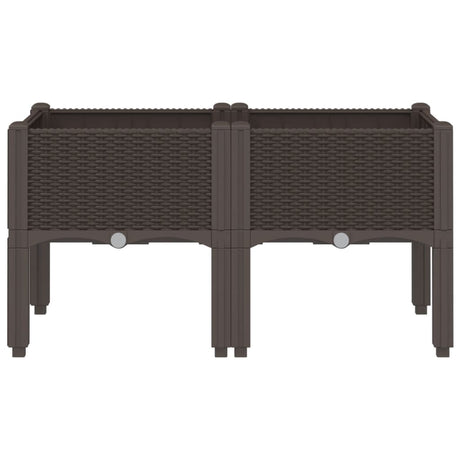 Vidaxx Pflanzgefäß mit Beinen 80x40x42 cm Polypropylen braun