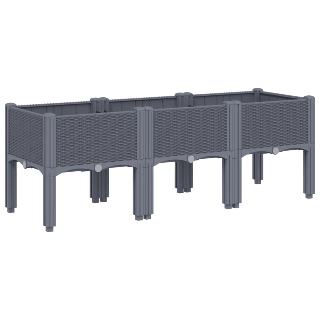 Vidaxl Planning box with legs 120x40x42 cm Polypropene gray