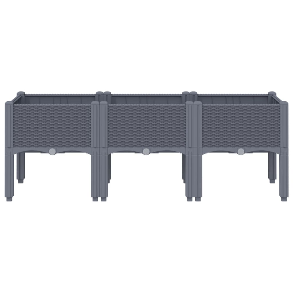 Vidaxl Planungskëscht mat de Been 120x42 cm Polyprope Grey