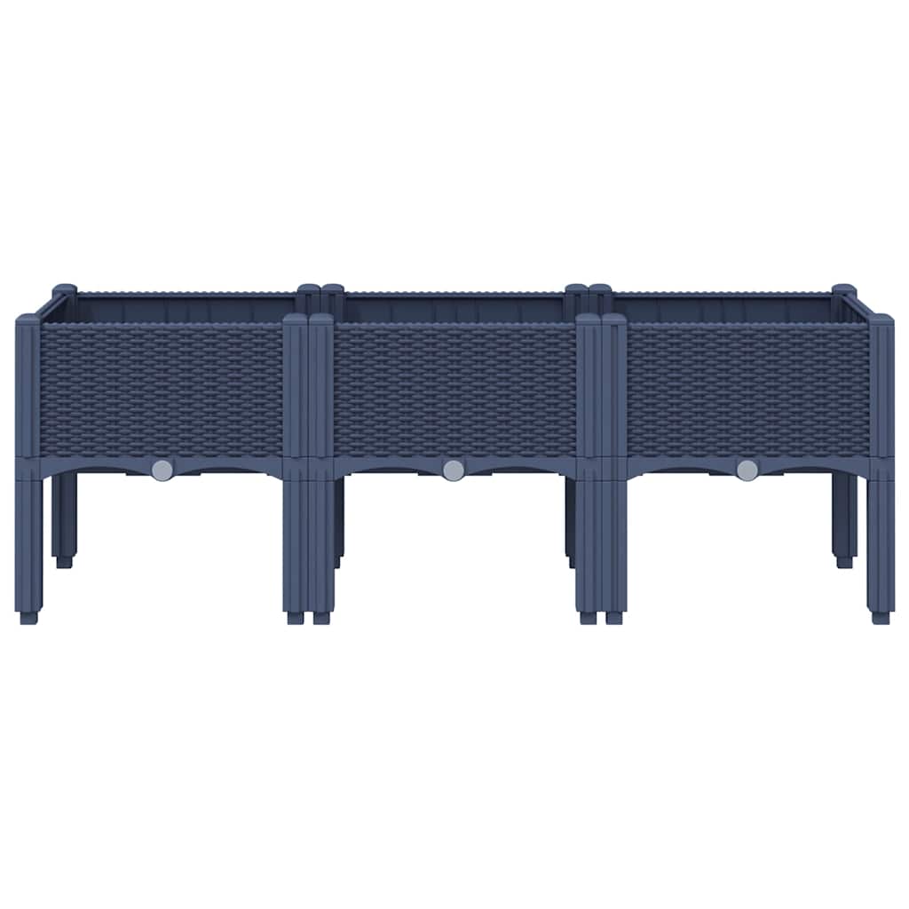 Vidaxx Pflanzgefäß mit Beinen 120x40x42 cm Polypropylen grau