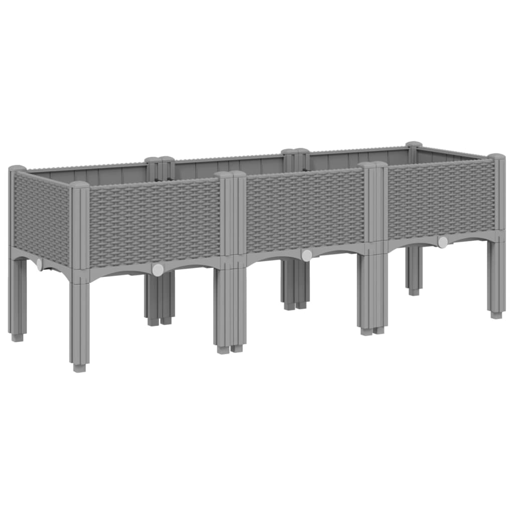 Vidaxx Pflanzgefäß mit Beinen 120x40x42 cm Polypropylen hellgrau