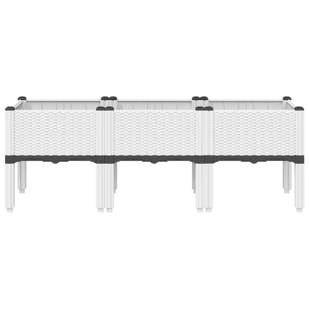 Vidaxx Pflanzgefäß mit Beinen 120x40x42 cm Polypropylen weiß