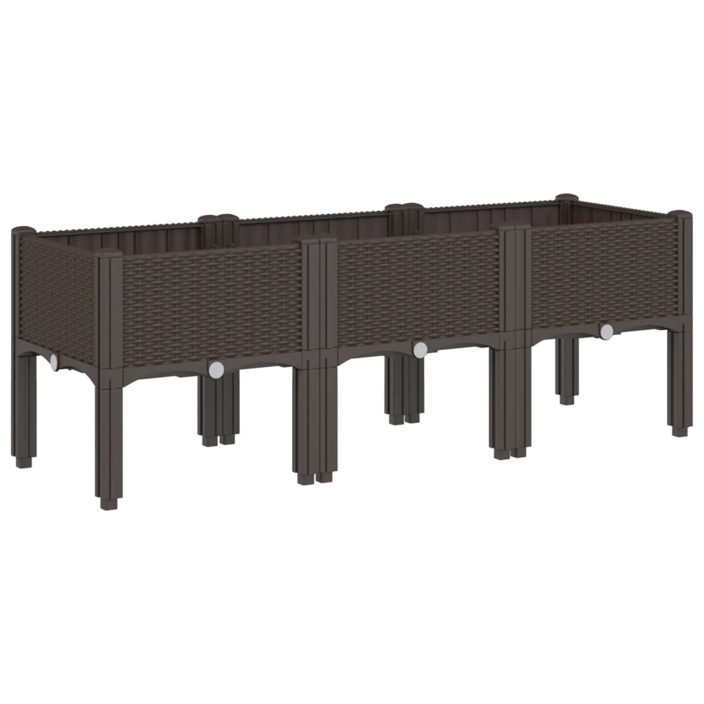 Vidaxx Pflanzgefäß mit Beinen 120x40x42 cm Polypropylen braun