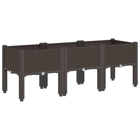 Vidaxx Pflanzgefäß mit Beinen 120x40x42 cm Polypropylen braun