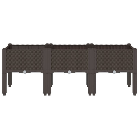 Vidaxx Pflanzgefäß mit Beinen 120x40x42 cm Polypropylen braun