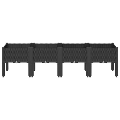 Vidaxx Pflanzgefäß mit Beinen 160x40x42 cm Polypropylen schwarz