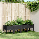 VidaXL Planter with legs 160x40x42 cm Polypropene black