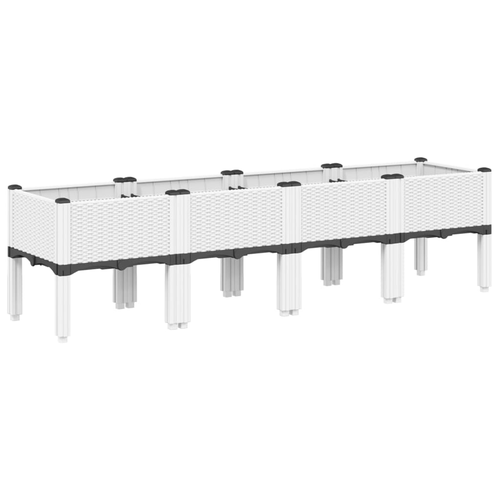 VidaXL Planter with legs 160x40x42 cm Polypropene white