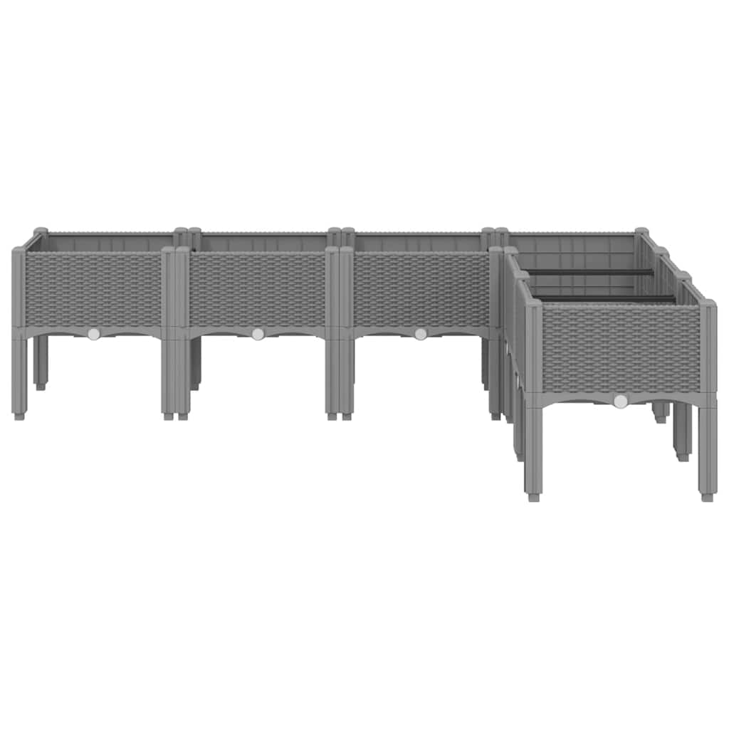 Vidaxx Pflanzgefäß mit Beinen 160x120x42 cm Polypropylen hellgrau