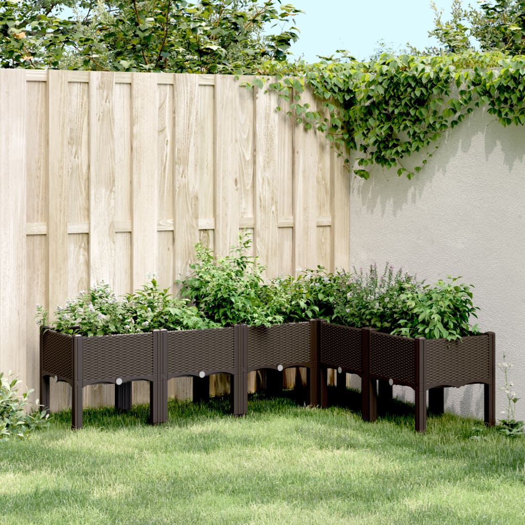 VidaXL Planters with legs 160x120x42 cm Polypropene brown