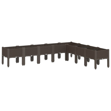 Vidaxx Pflanzgefäß mit Beinen 200x160x42 cm Polypropylen braun
