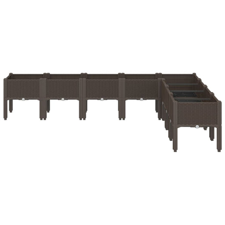 Vidaxx Pflanzgefäß mit Beinen 200x160x42 cm Polypropylen braun