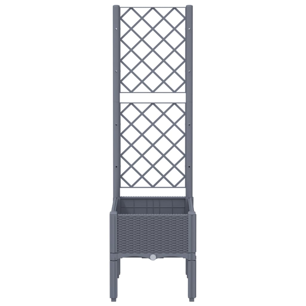 Vidaxl Planungskëscht mat Slat Aarbecht 40x4xx142 cm Polyprope Grey