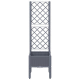 Vidaxl Planungskëscht mat Slat Aarbecht 40x4xx142 cm Polyprope Grey