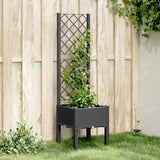 Vidaxx Pflanzgefäß mit Spalier 40x40x142 cm Polypropylen schwarz