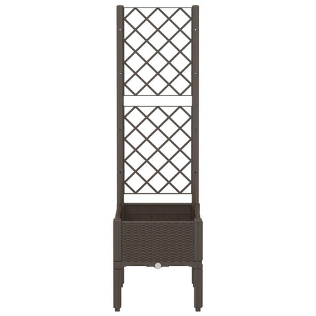 Vidaxx Pflanzgefäß mit Spalier 40x40x142 cm Polypropylen braun