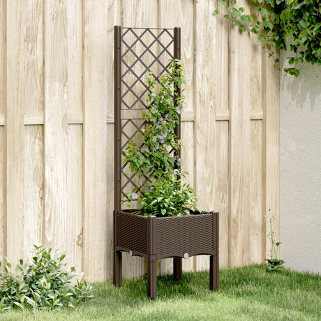 Vidaxx Pflanzgefäß mit Spalier 40x40x142 cm Polypropylen braun