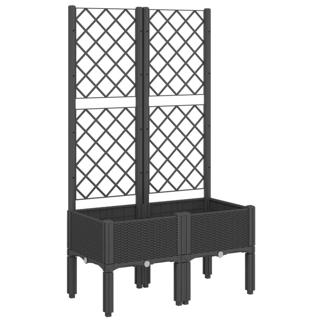 Vidaxx Pflanzgefäß mit Spalier 80x40x142 cm Polypropylen schwarz