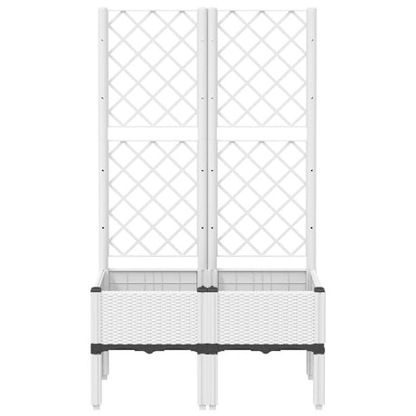 Vidaxx Pflanzgefäß mit Spalier 80x40x142 cm Polypropylen weiß