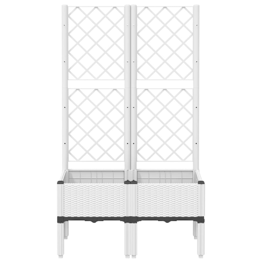 Vidaxl Plannet avec latwerk 80x40x142 cm en polypropène blanc