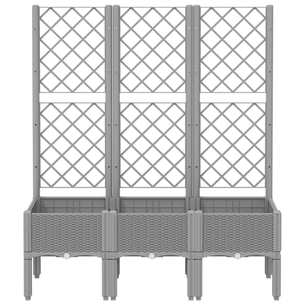 Vidaxl Planter med lamellarbeid 120x40x142 cm polypropen lys grå