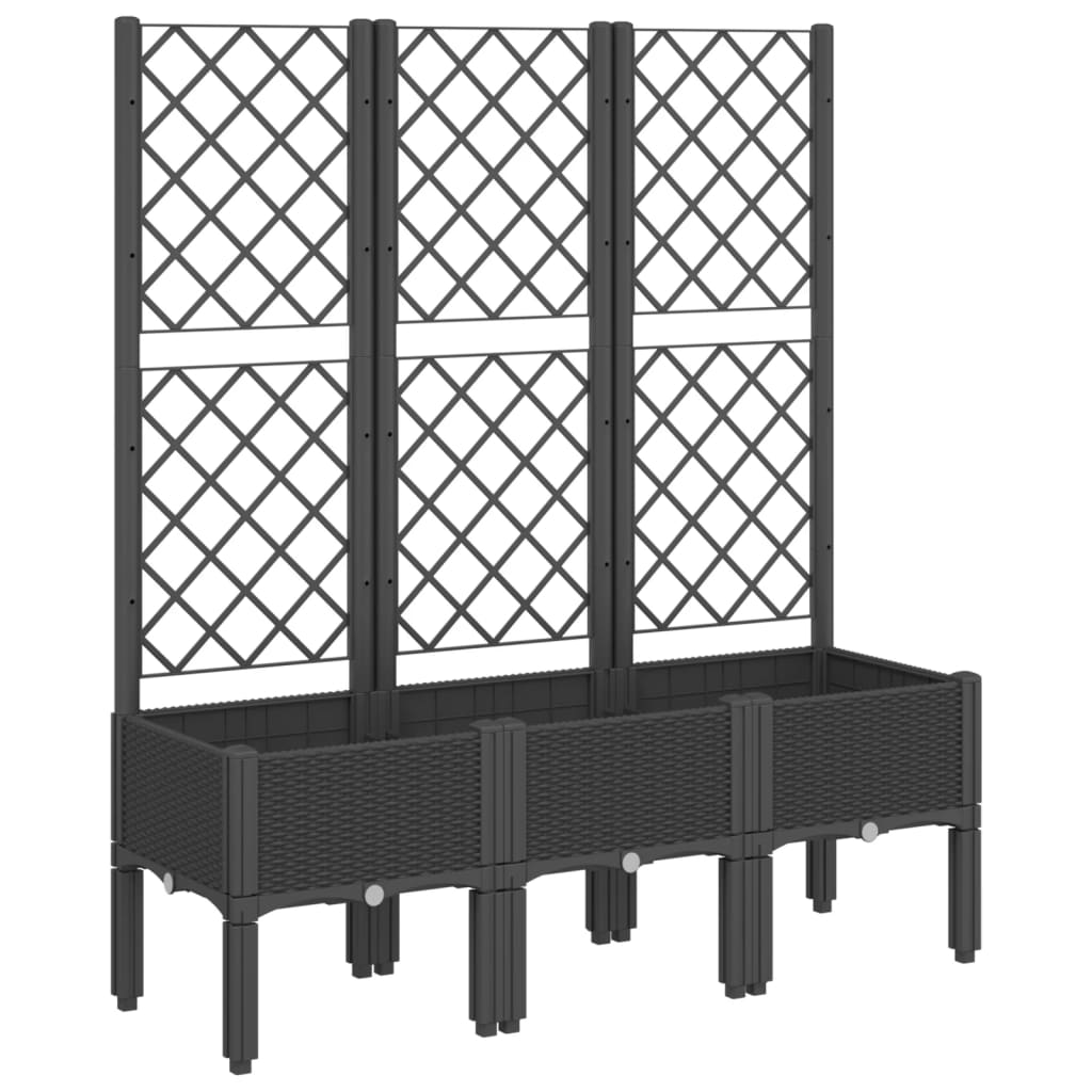 Vidaxx Pflanzgefäß mit Spalier 120x40x142 cm Polypropylen schwarz