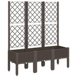 Vidaxl plantenbak met latwerk 120x40x142 cm polypropeen bruin