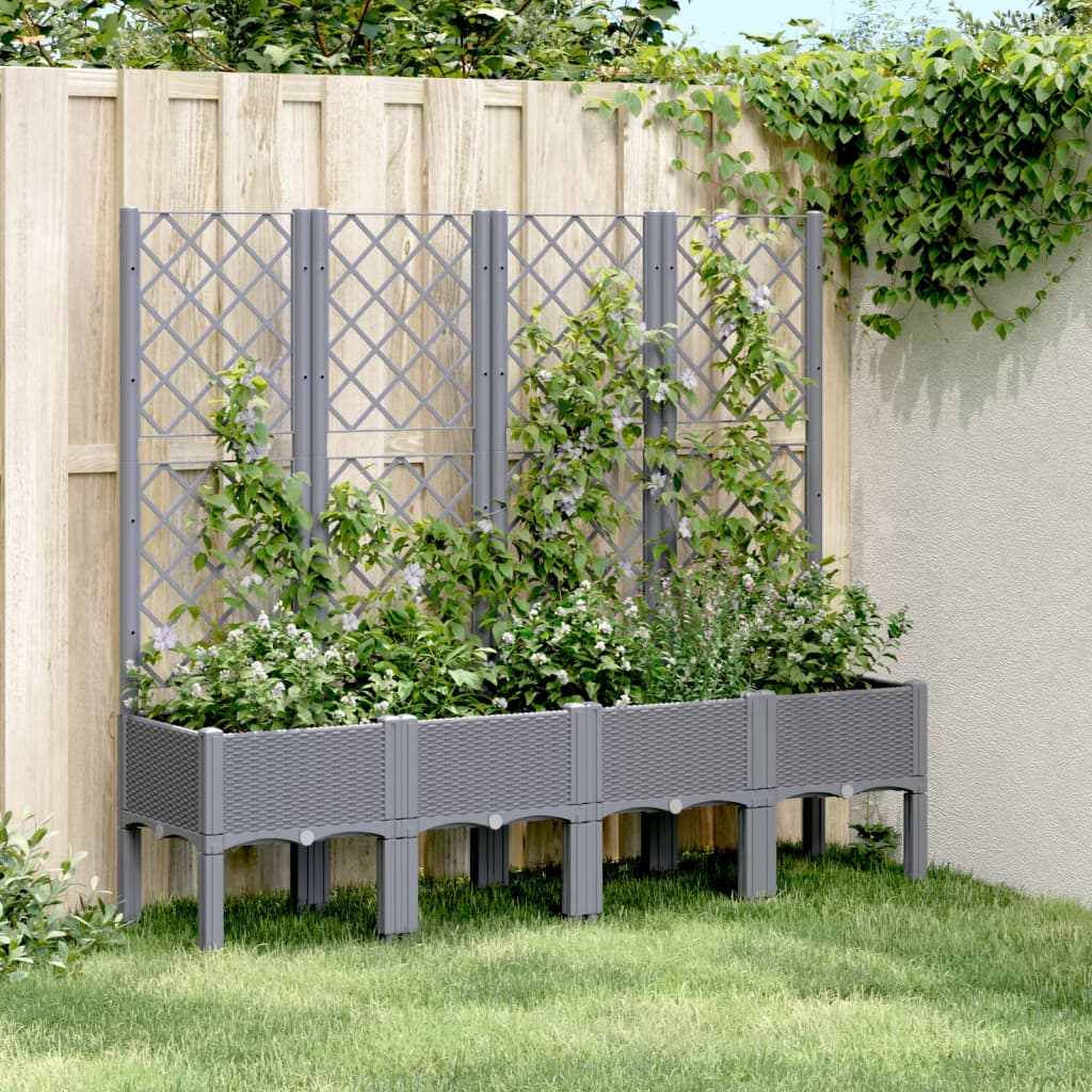 VidaXL Plannet with slats 160x40x142 cm Polypropene gray