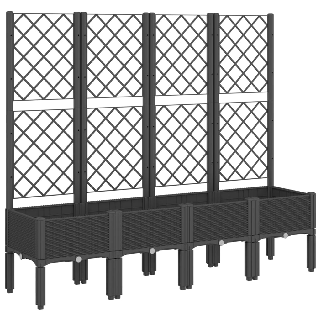 Vidaxx Pflanzgefäß mit Spalier 160x40x142 cm Polypropylen schwarz