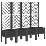 Vidaxx Pflanzgefäß mit Spalier 160x40x142 cm Polypropylen schwarz