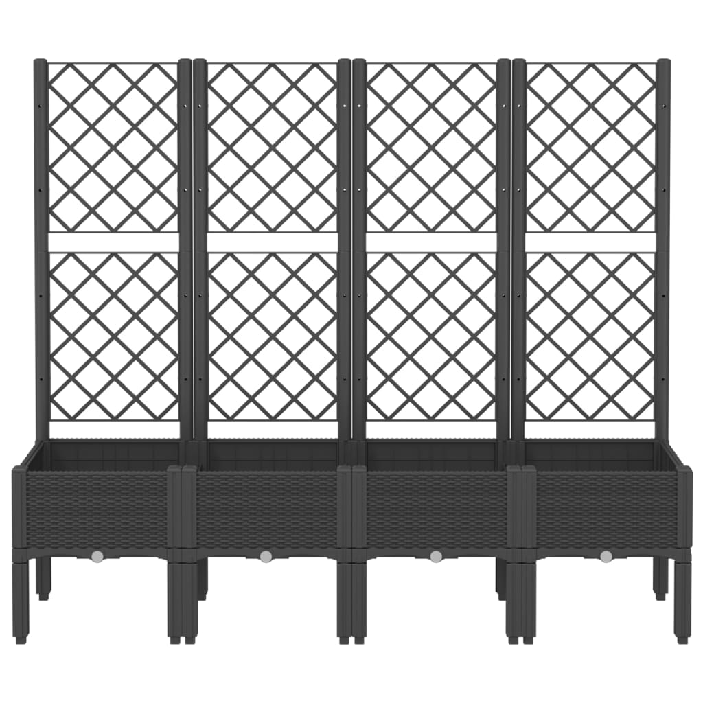 Vidaxx Pflanzgefäß mit Spalier 160x40x142 cm Polypropylen schwarz