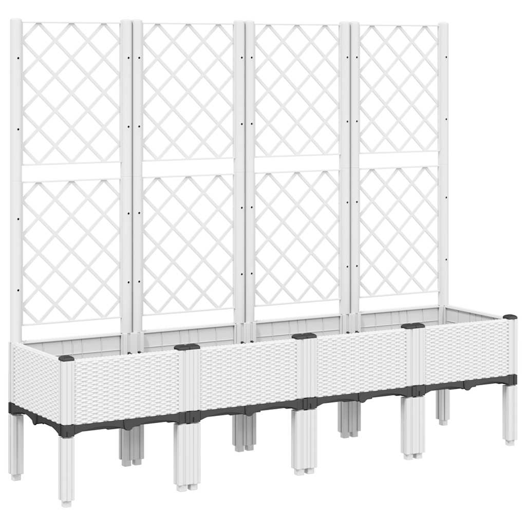 Vidaxx Pflanzgefäß mit Spalier 160x40x142 cm Polypropylen weiß