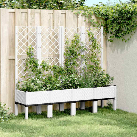 Vidaxx Pflanzgefäß mit Spalier 160x40x142 cm Polypropylen weiß