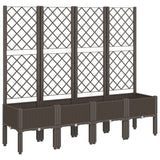 Vidaxx Pflanzgefäß mit Spalier 160x40x142 cm Polypropylen braun