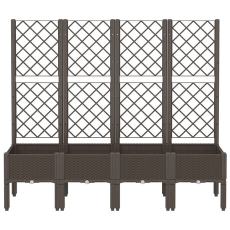 Vidaxx Pflanzgefäß mit Spalier 160x40x142 cm Polypropylen braun
