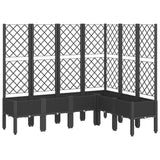 Vidaxx Pflanzgefäß mit Spalier 160x120x142 cm Polypropylen schwarz