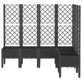 Vidaxx Pflanzgefäß mit Spalier 160x120x142 cm Polypropylen schwarz