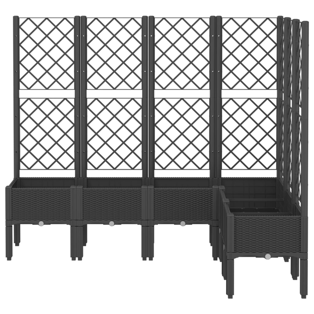 Jardinière Vidaxl avec latwerk 160x120x142 cm Black en polypropène